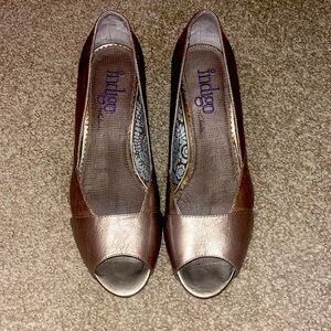 Women's Brown Peep Toe Shoes